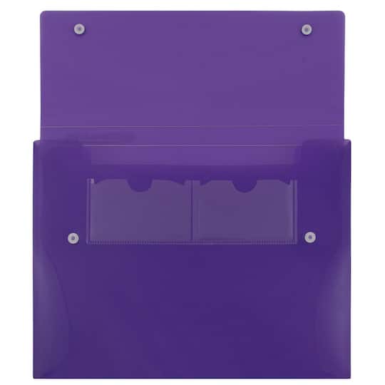 JAM Paper 9.5" x 12.5" Plastic Portfolio with Two Button Snap Closure